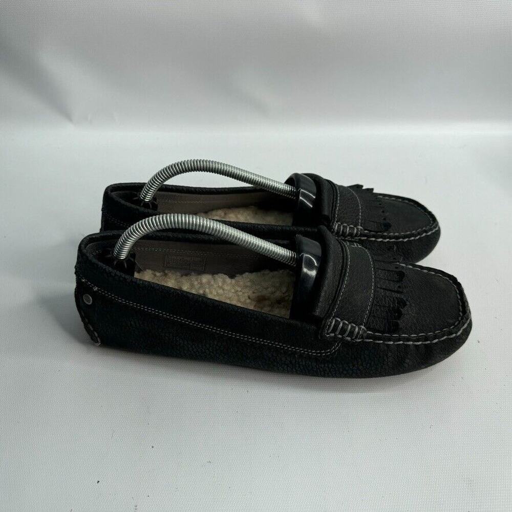 UGG 1004203 Lonna Sheepskin Slippers Loafers‎ Moccasin Black/Gray Sz 7.5